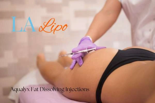 Woman having fat dissolving injections The Potteries on thighs