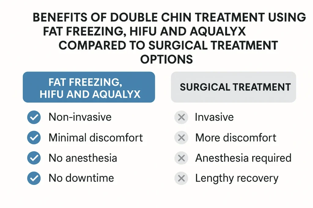 Graphic about the benefits of double chin treatment The Potteries - from LA LIPO