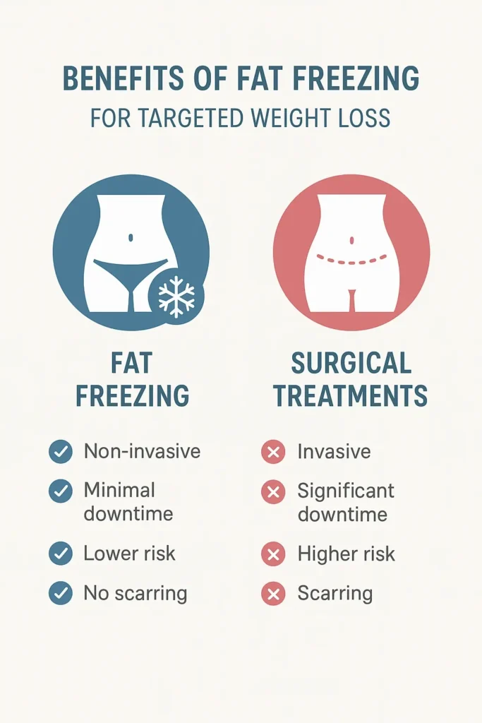 graphic showing the benefits of fat freezing The Potteries