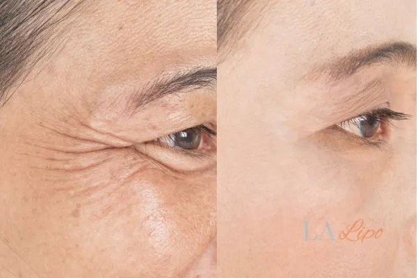 Before and after results of woman - HI-fu wrinkles reduction treatment The Potteries