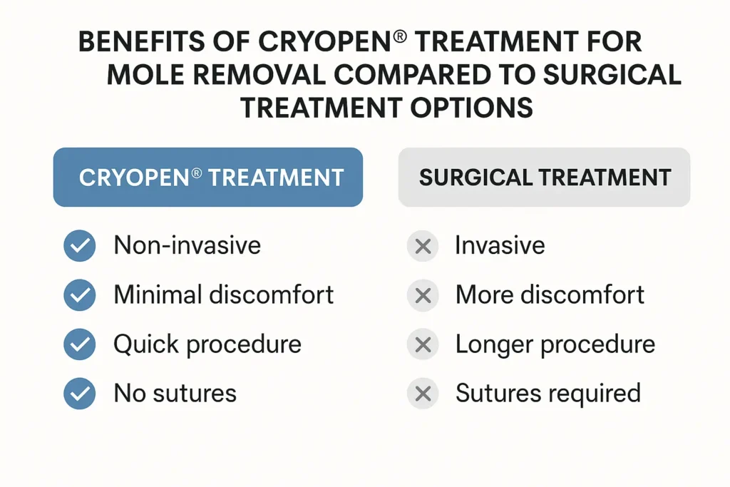 Benefits of facial mole removal The Potteries - call our team today to book a consultation